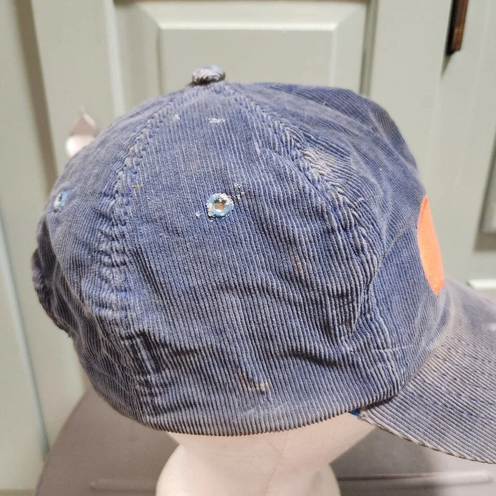 VTG US USCGA Coast Guard Football Corduroy‎ Snapback Hat Cap DISTRESSED